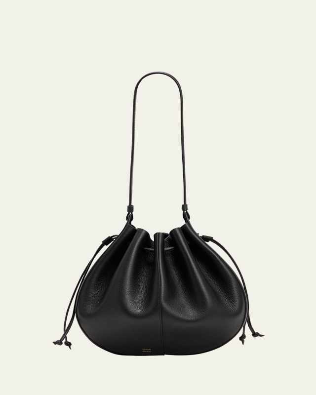 Flores Drawstring Leather Shoulder Bag